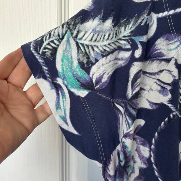 Soft Surroundings Wms Medium Purple Floral Dress Crossover Faux Wrap Cottagecore - Picture 7 of 9